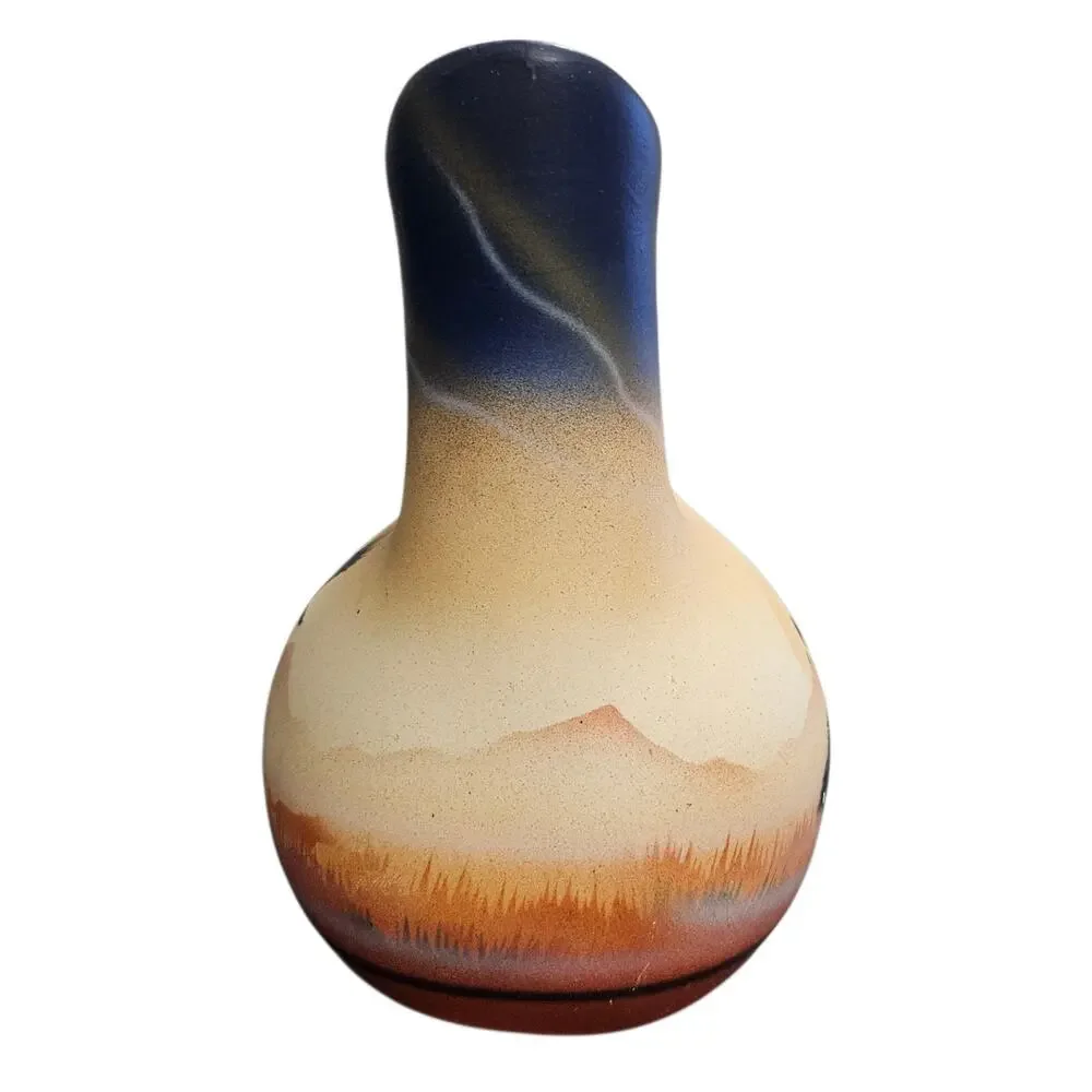 RWA 1990 Southwest Wedding Vase Native American Inspired Hand Painted Pottery